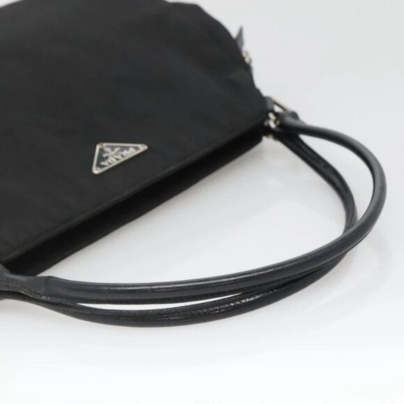 PRADA Tote Bag Nylon Black Silver Auth hk2904 - Picture 8 of 16